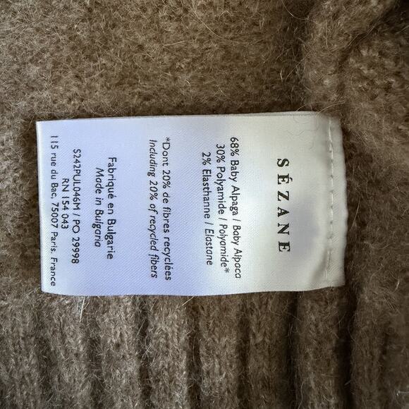 Sezane Sama Jumper Baby Alpaca Taupe Brown Sweater - Picture 6 of 6